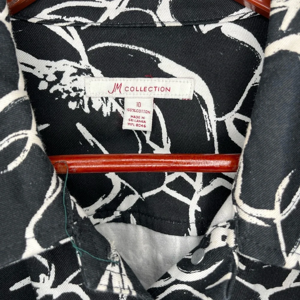 JM Collection Black and White Floral Women's Jacket‎ size 10